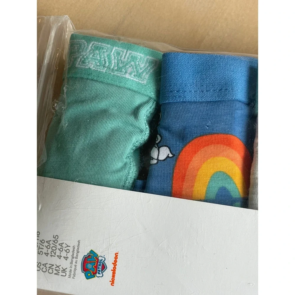 NEW H&M X Paw‎ Patrol 100% Cotton Chase Kids Toddler Boxer Brief Underwear 4-6Y